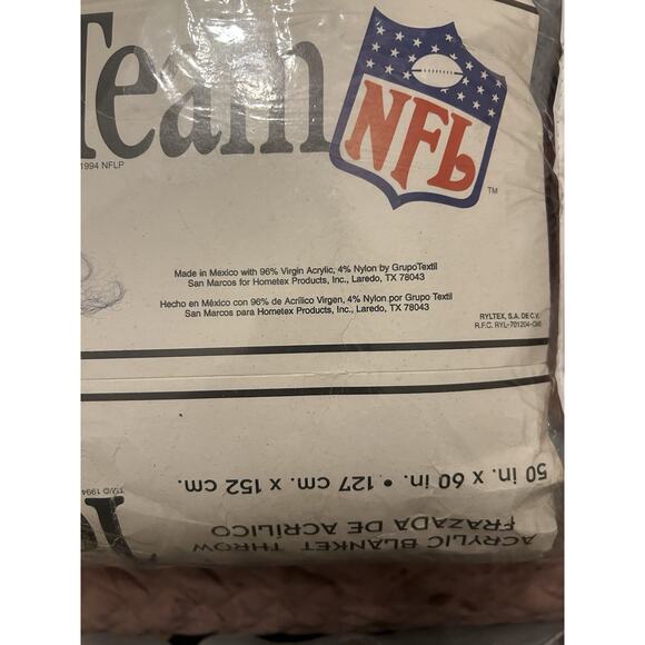 Vtg 1994 Dallas Cowboys Plush Throw Fleece Blanket Team NFL 60”X50” Blue NOS NWT - Picture 6 of 14